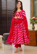 Load image into Gallery viewer, Magenta Silk Readymade Anarkali Suit
