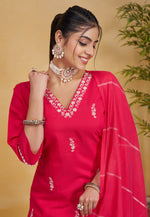 Load image into Gallery viewer, Magenta Silk Readymade Pakistani Suit
