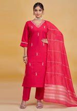Load image into Gallery viewer, Magenta Silk Readymade Pakistani Suit
