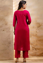 Load image into Gallery viewer, Magenta Silk Readymade Pant Style Suit
