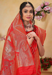 Magenta Silk Saree With Blouse