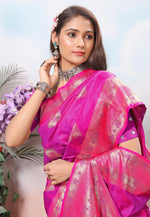 Load image into Gallery viewer, Magenta Silk Saree With Blouse
