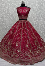 Load image into Gallery viewer, Magenta Silk Wedding Lehenga Choli
