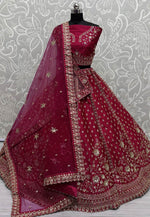 Load image into Gallery viewer, Magenta Silk Wedding Lehenga Choli
