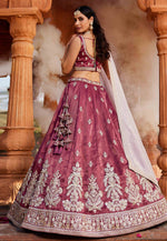 Load image into Gallery viewer, Magenta Tissue Lehenga Choli
