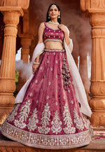 Load image into Gallery viewer, Magenta Tissue Lehenga Choli
