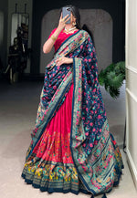Load image into Gallery viewer, Magenta Tussar Silk Circular Lehenga Choli
