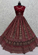 Load image into Gallery viewer, Magenta Velvet Bridal Lehenga Choli
