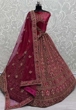 Load image into Gallery viewer, Magenta Velvet Bridal Lehenga Choli
