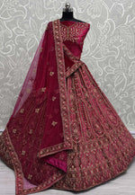 Load image into Gallery viewer, Magenta Velvet Bridal Lehenga Choli
