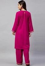 Load image into Gallery viewer, Magenta Velvet Kurta Set With Palazzo
