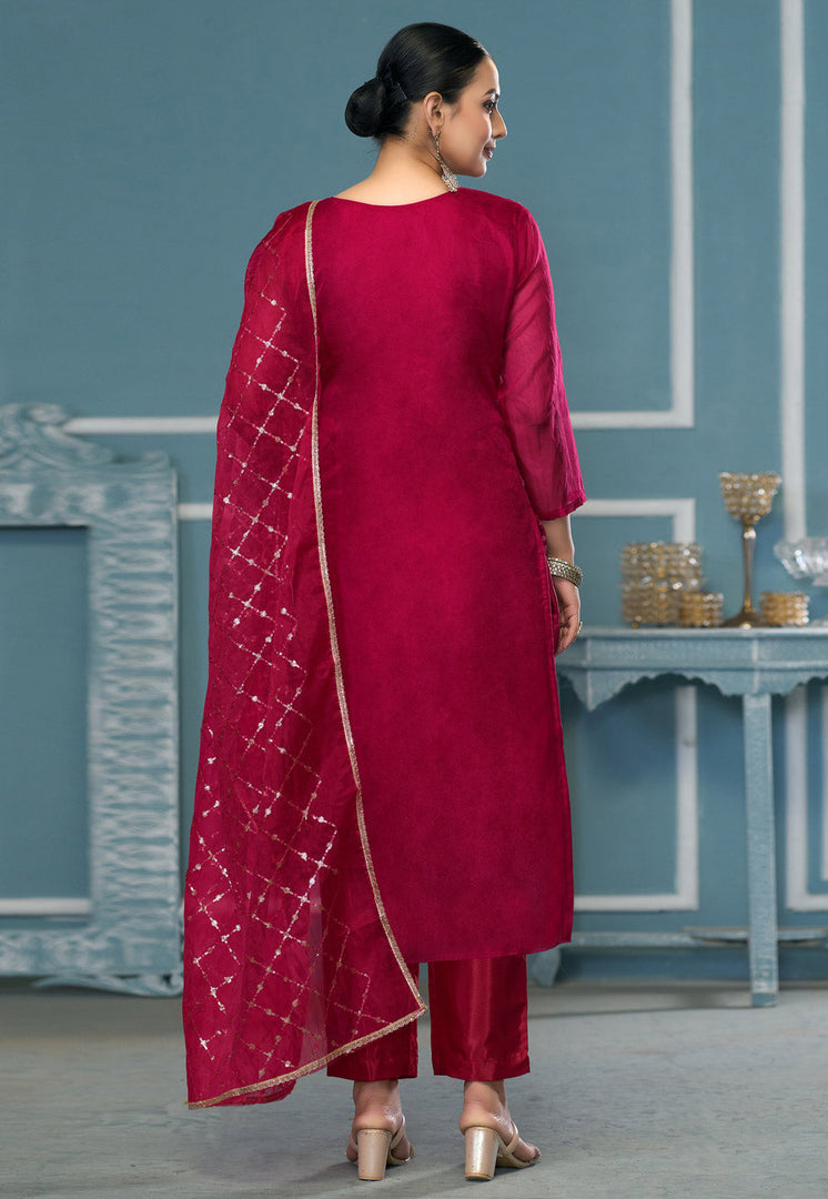 Magenta Viscose Pakistani Suit
