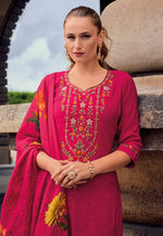 Load image into Gallery viewer, Magenta Viscose Readymade Pakistani Suit

