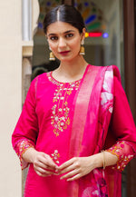 Load image into Gallery viewer, Magenta Viscose Readymade Pakistani Suit
