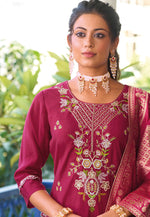 Load image into Gallery viewer, Magenta Viscose Readymade Pakistani Suit
