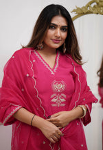 Load image into Gallery viewer, Magenta Viscose Readymade Pakistani Suit

