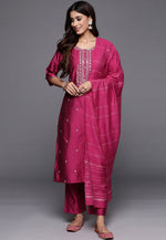 Load image into Gallery viewer, Magenta Viscose Readymade Pant Style Suit
