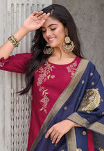 Load image into Gallery viewer, Magenta Viscose Readymade Pant Style Suit
