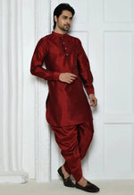 Load image into Gallery viewer, Maroon Art Silk Dhoti Kurta
