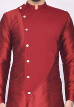 Load image into Gallery viewer, Maroon Art Silk Indo Western Suit
