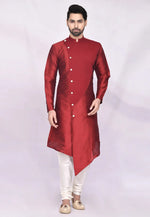 Load image into Gallery viewer, Maroon Art Silk Indo Western Suit
