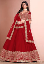 Load image into Gallery viewer, Maroon Art Silk Lehenga Choli
