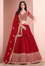 Load image into Gallery viewer, Maroon Art Silk Lehenga Choli
