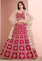 Load image into Gallery viewer, Maroon Art Silk Lehenga Choli
