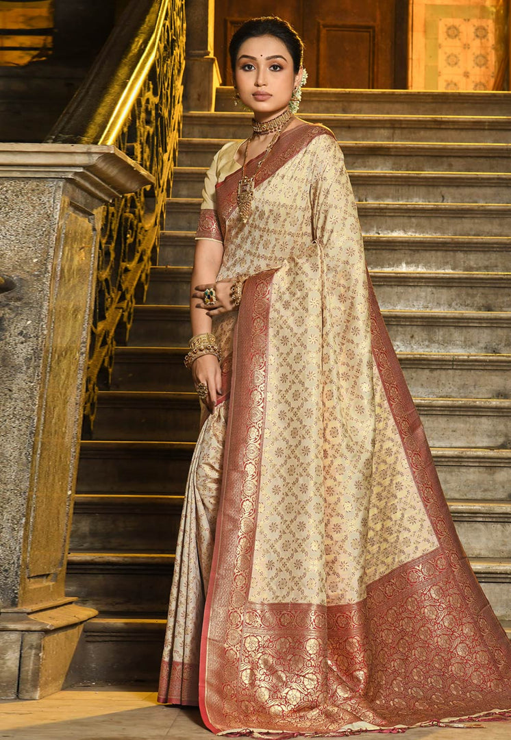 Maroon Banarasi Silk Saree