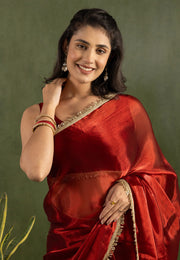 Maroon Chiffon Lehenga Saree