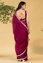 Load image into Gallery viewer, Maroon Chiffon Saree With Blouse
