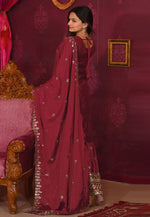 Load image into Gallery viewer, Maroon Chinon Readymade Gharara Suit
