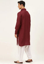 Load image into Gallery viewer, Maroon Cotton Pathani Suit
