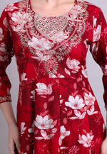 Load image into Gallery viewer, Maroon Cotton Readymade Anarkali Suit
