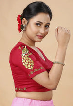 Load image into Gallery viewer, Maroon Cotton Readymade Blouse
