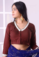 Load image into Gallery viewer, Maroon Cotton Readymade Blouse
