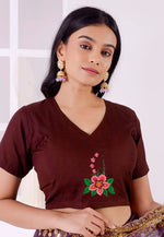 Load image into Gallery viewer, Maroon Cotton Readymade Blouse
