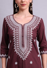 Load image into Gallery viewer, Maroon Cotton Readymade Pakistani Suit
