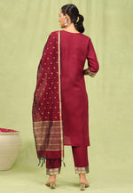 Load image into Gallery viewer, Maroon Cotton Readymade Pakistani Suit
