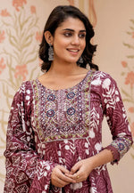 Load image into Gallery viewer, Maroon Cotton Readymade Pant Style Suit
