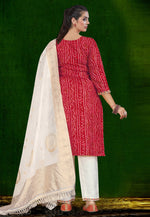 Load image into Gallery viewer, Maroon Cotton Readymade Pant Style Suit
