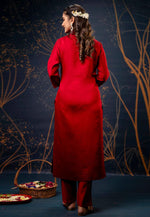 Load image into Gallery viewer, Maroon Cotton Silk Readymade Pakistani Suit
