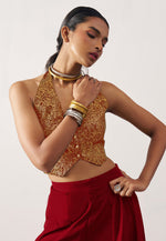 Load image into Gallery viewer, Maroon Crepe Readymade Lehenga Choli
