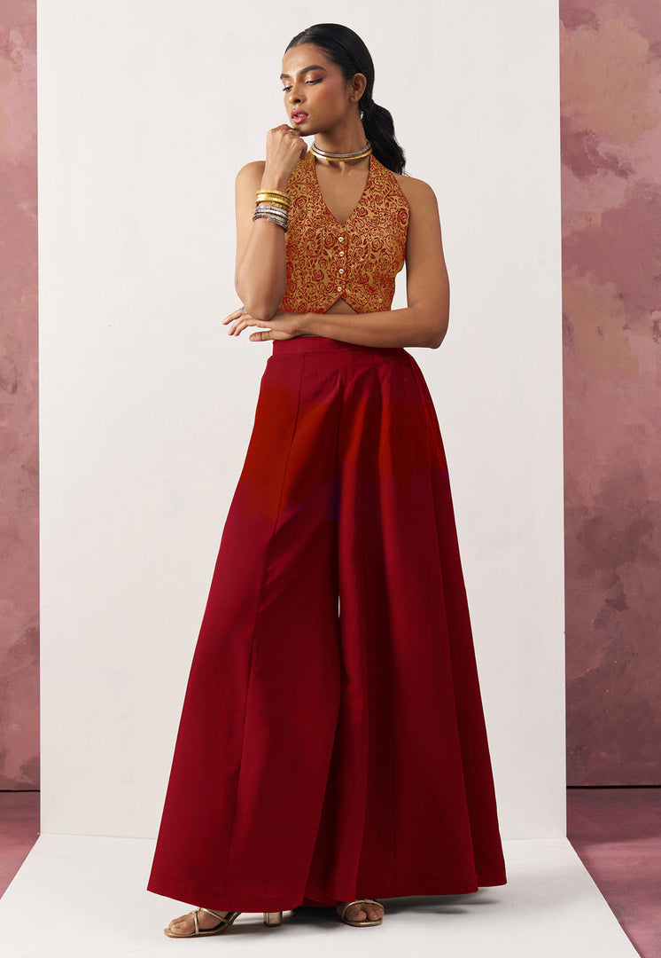 Maroon Crepe Readymade Lehenga Choli