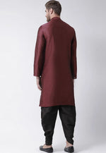 Load image into Gallery viewer, Maroon Dupion Silk Dhoti Kurta
