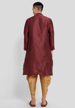 Load image into Gallery viewer, Maroon Dupion Silk Dhoti Kurta
