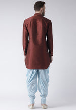 Load image into Gallery viewer, Maroon Dupion Silk Dhoti Kurta
