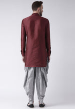 Load image into Gallery viewer, Maroon Dupion Silk Dhoti Kurta
