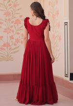 Load image into Gallery viewer, Maroon Faux Georgette Gown
