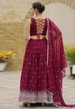 Load image into Gallery viewer, Maroon Faux Georgette Lehenga Choli
